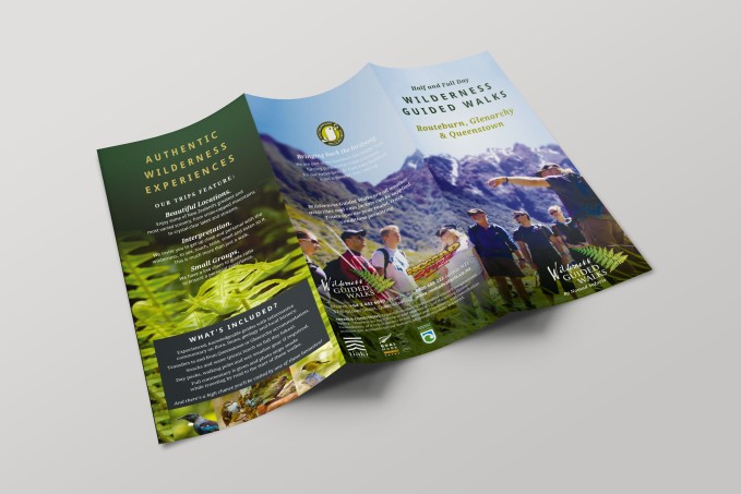 Tri Fold Brochure Mock up Template Outside Outback NZ Wilderness Guided Walks